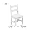 Solid Hardwood Table and Chair Set - 3 Piece Set - White