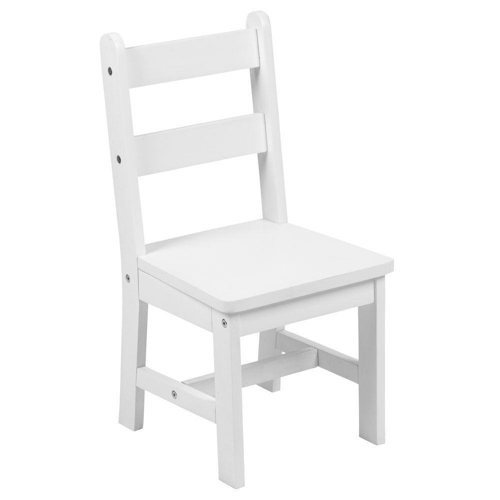 Solid Hardwood Table and Chair Set - 3 Piece Set - White