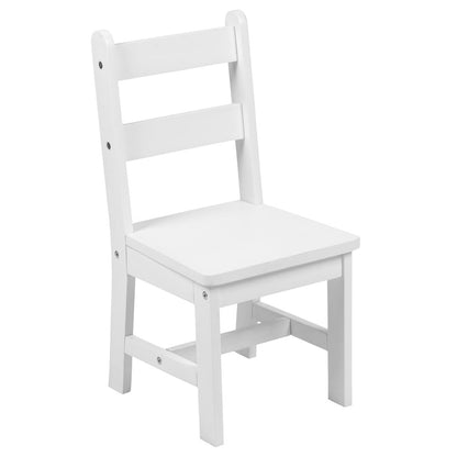 Solid Hardwood Table and Chair Set - 3 Piece Set - White