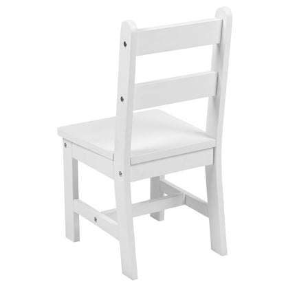 Solid Hardwood Table and Chair Set - 3 Piece Set - White