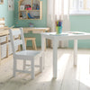 Solid Hardwood Table and Chair Set - 3 Piece Set - White