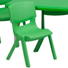 24''W x 48''L Green Plastic Height Adjustable Activity Table Set with 6 Chairs