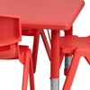24''W x 48''L Red Plastic Height Adjustable Activity Table Set with 6 Chairs