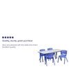 23.625''W x 47.25''L Blue Plastic Height Activity Table Set with 4 Chairs