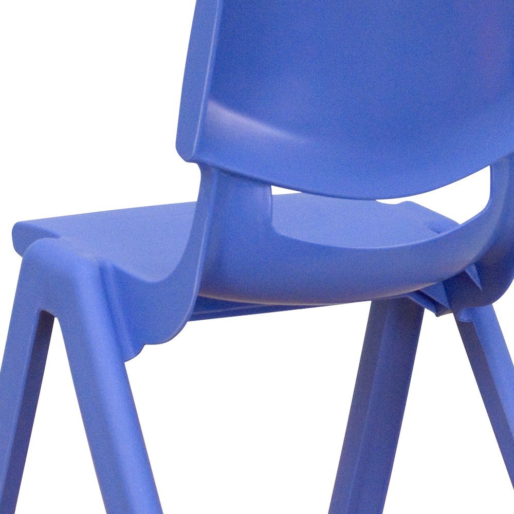23.625''W x 47.25''L Blue Plastic Height Activity Table Set with 6 Chairs