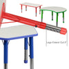 23.625''W x 47.25''L Blue Plastic Height Activity Table Set with 6 Chairs