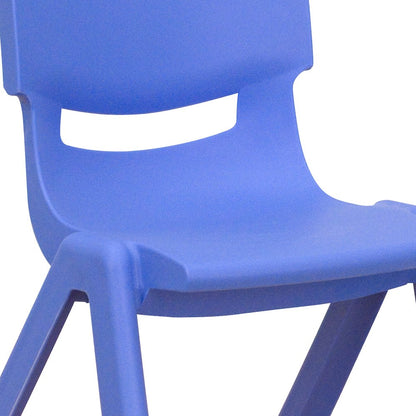 23.625''W x 47.25''L Blue Plastic Height Activity Table Set with 6 Chairs