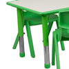 23.625''W x 47.25''L Green Plastic Height Activity Table Set with 6 Chairs