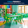 23.625''W x 47.25''L Green Plastic Height Activity Table Set with 6 Chairs