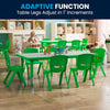 23.625''W x 47.25''L Green Plastic Height Activity Table Set with 6 Chairs