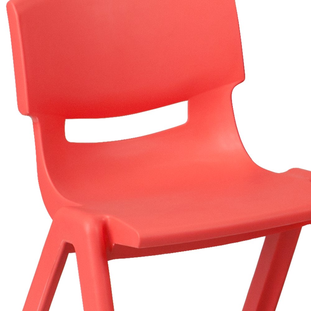 23.625''W x 47.25''L Red Plastic Height Activity Table Set with 6 Chairs