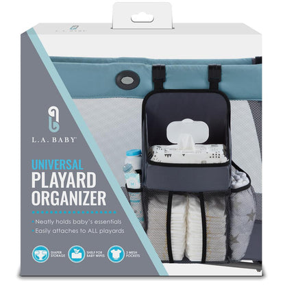 Universal Playard Nursery Organizer and Diapers Organizer | Baby Diaper Caddy for Baby's Essentials - Gray