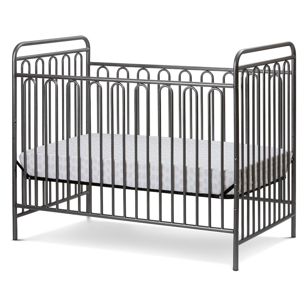 Trinity 3 in 1 Convertible Full Sized Metal Crib in Pebble Grey