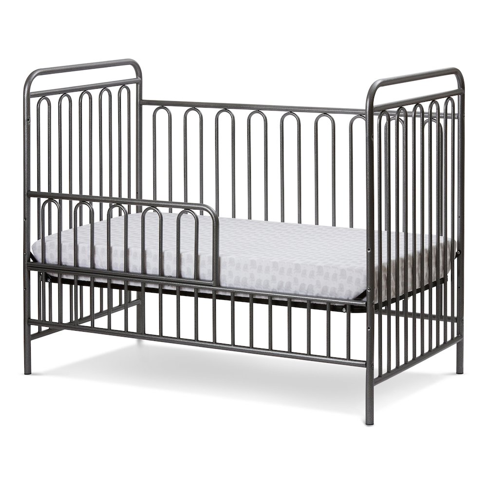 Trinity 3 in 1 Convertible Full Sized Metal Crib in Pebble Grey