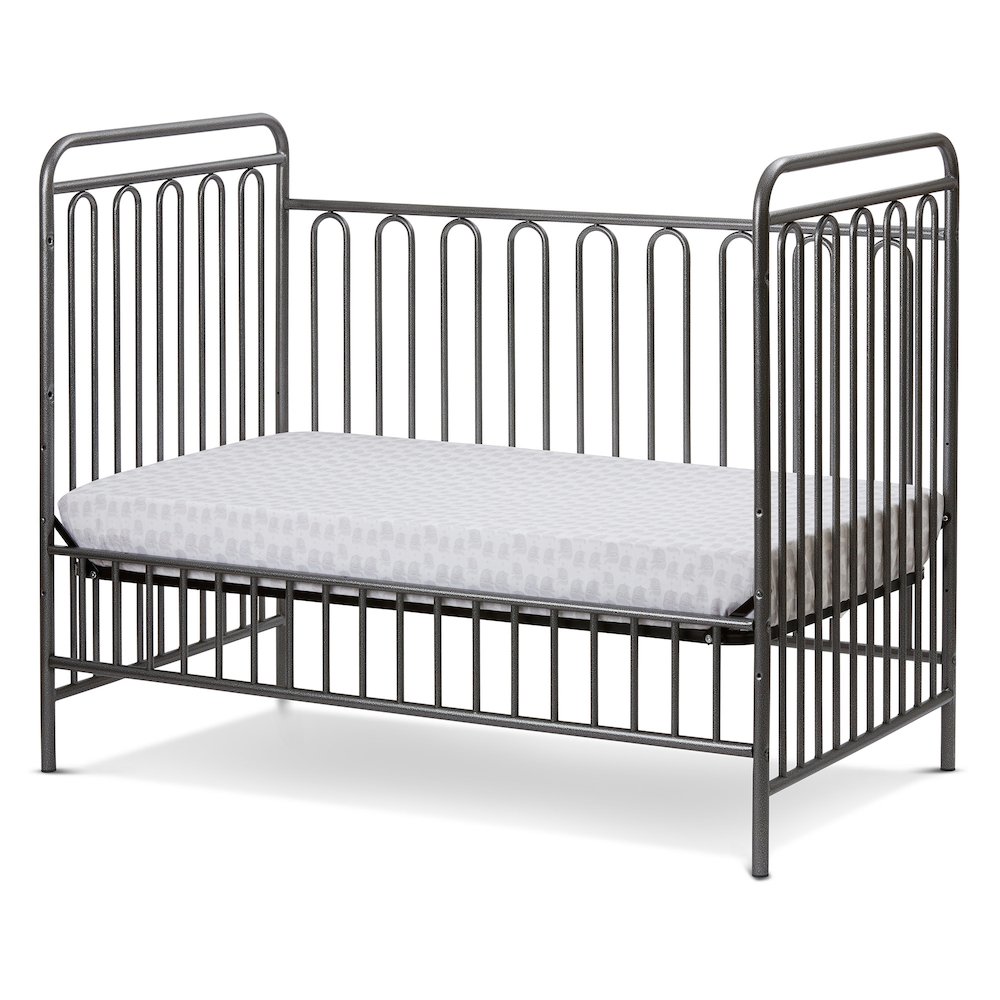 Trinity 3 in 1 Convertible Full Sized Metal Crib in Pebble Grey