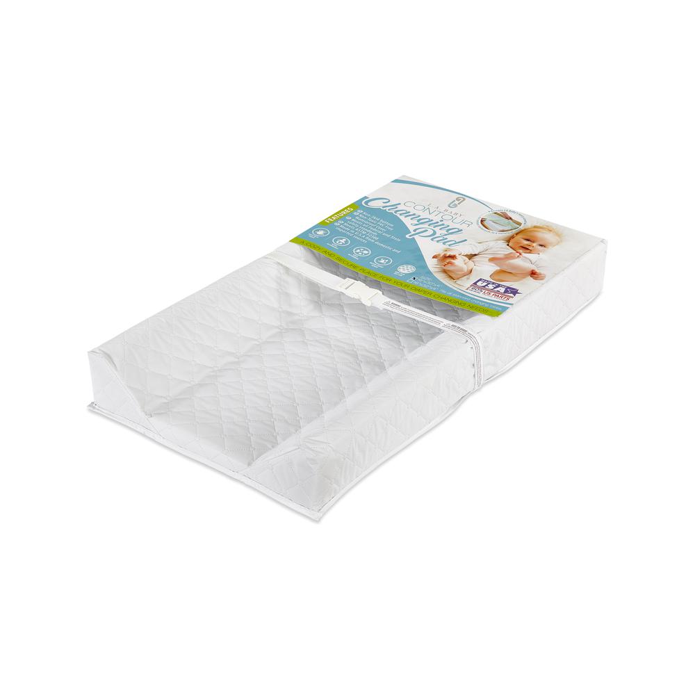 [Combo Pack] Contoured Waterproof Diaper Changing Pad, 30" with Bonus Washable White Terry Cover