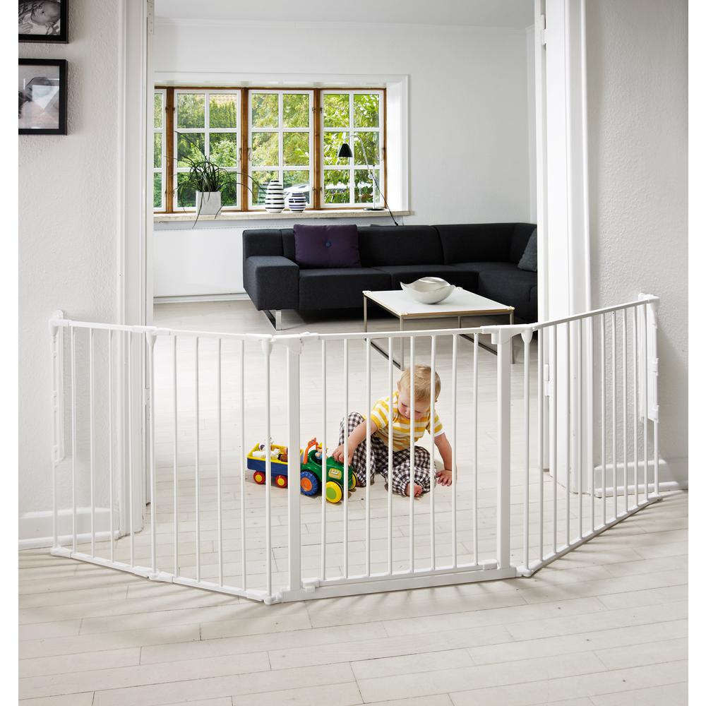 Flex L Safety Gate 35.4" - 87.8", White