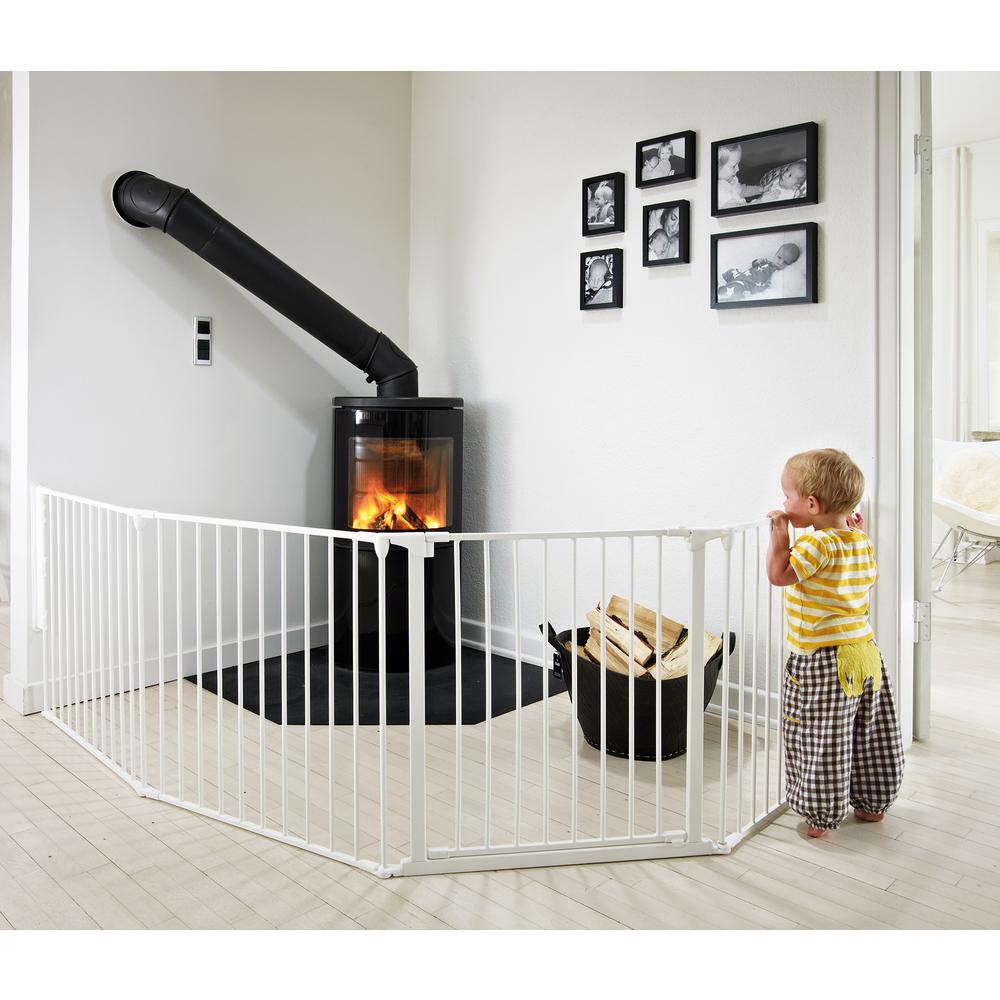 Flex XL Hearth Safety Gate 35.4" - 109.5", White