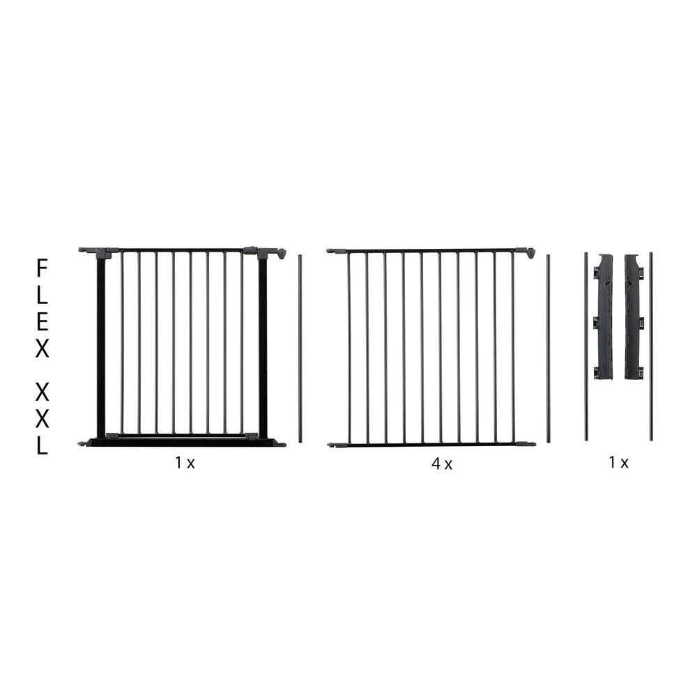 Flex XXL Room Divider Safety Gate, Play Space 35.4" - 138", Black