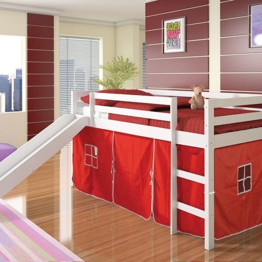 Tent Bed White,Red Tent Kit