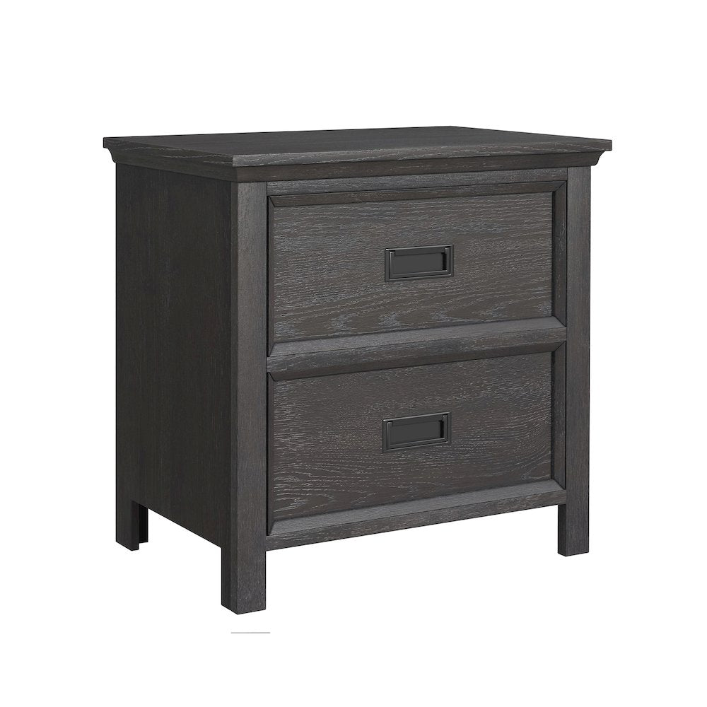 Hampton Kids 2-Drawer Nightstand with USB in Charcoal