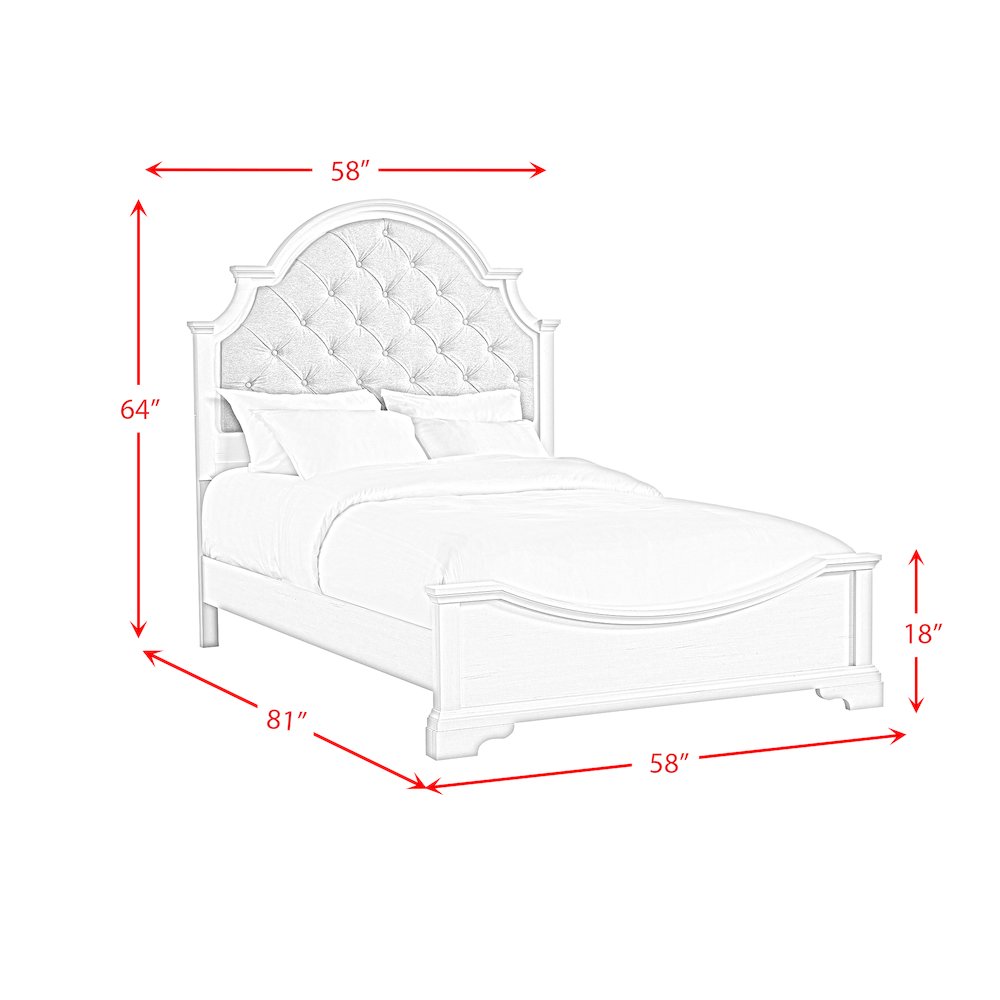 Ulysses Youth Full UPH 3PC Bedroom Set in White