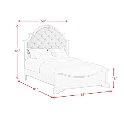Ulysses Youth Full UPH 3PC Bedroom Set in White