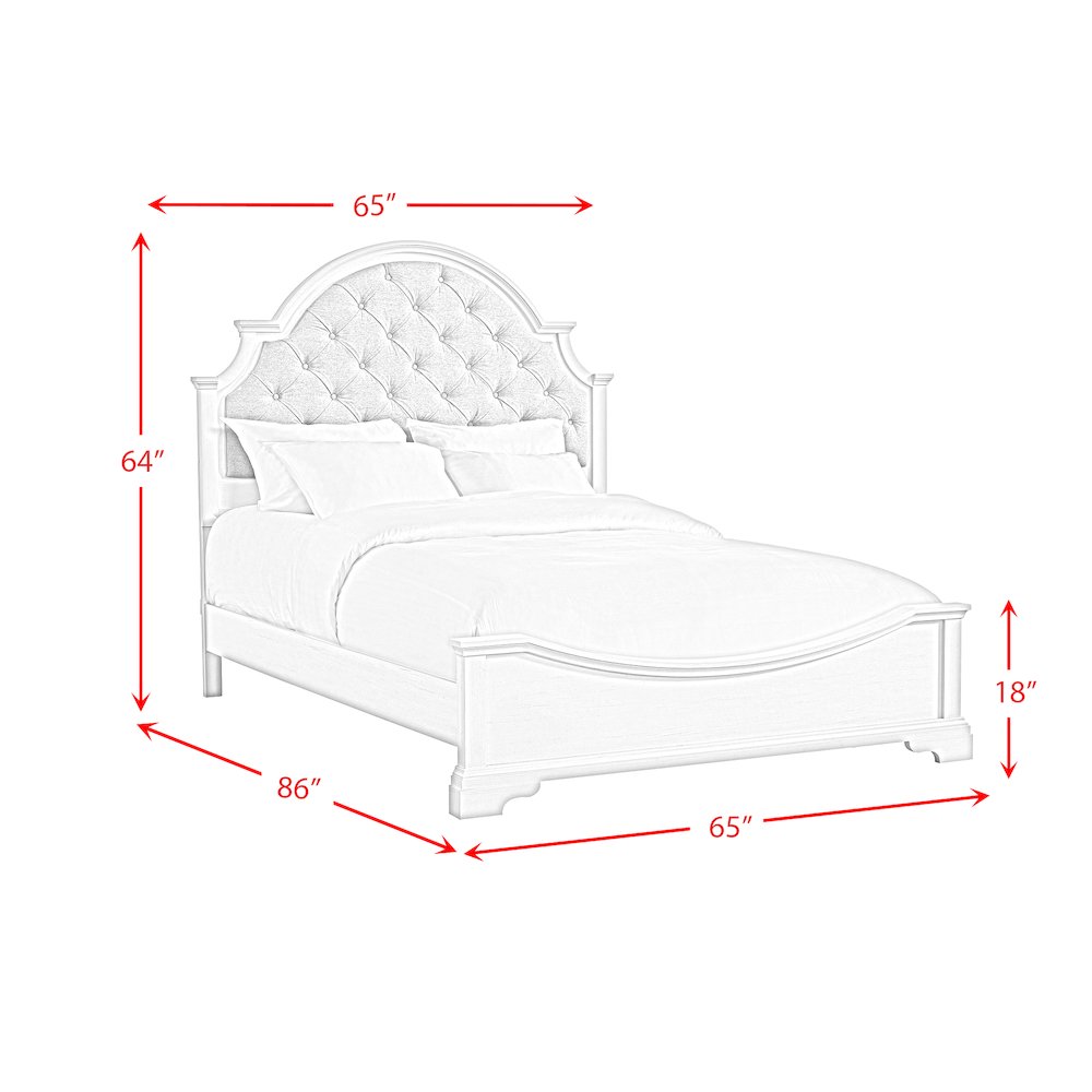 Ulysses Youth Queen UPH 3PC Bedroom Set in White