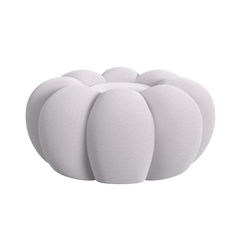 Pumpkin Swivel Chair and Ottoman in Grey