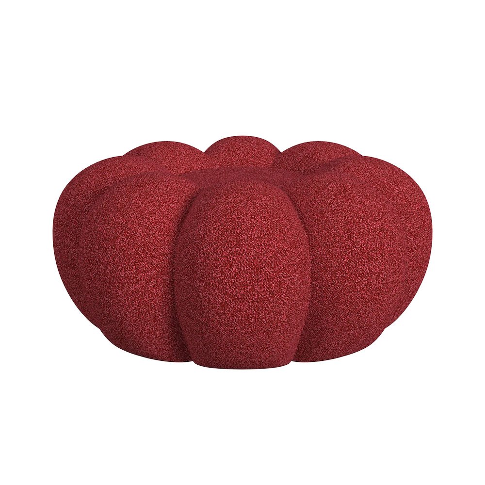 Pumpkin Swivel Chair and Ottoman in Red