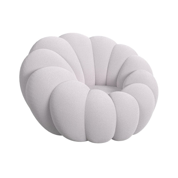 Pumpkin Swivel Chair and Ottoman in Grey