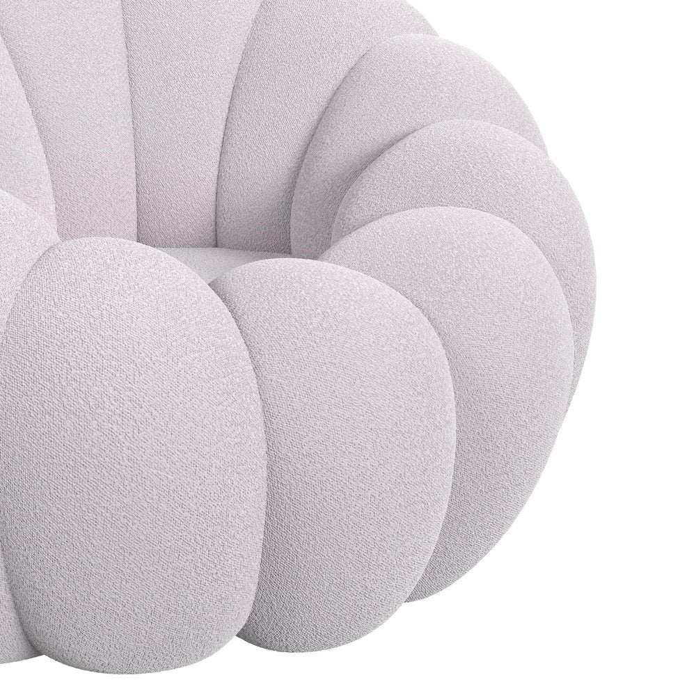 Pumpkin Swivel Chair and Ottoman in Grey