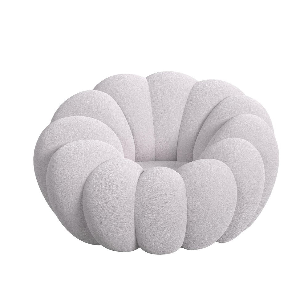 Pumpkin Swivel Chair and Ottoman in Grey