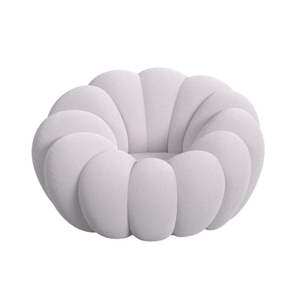 Pumpkin Swivel Chair and Ottoman in Grey