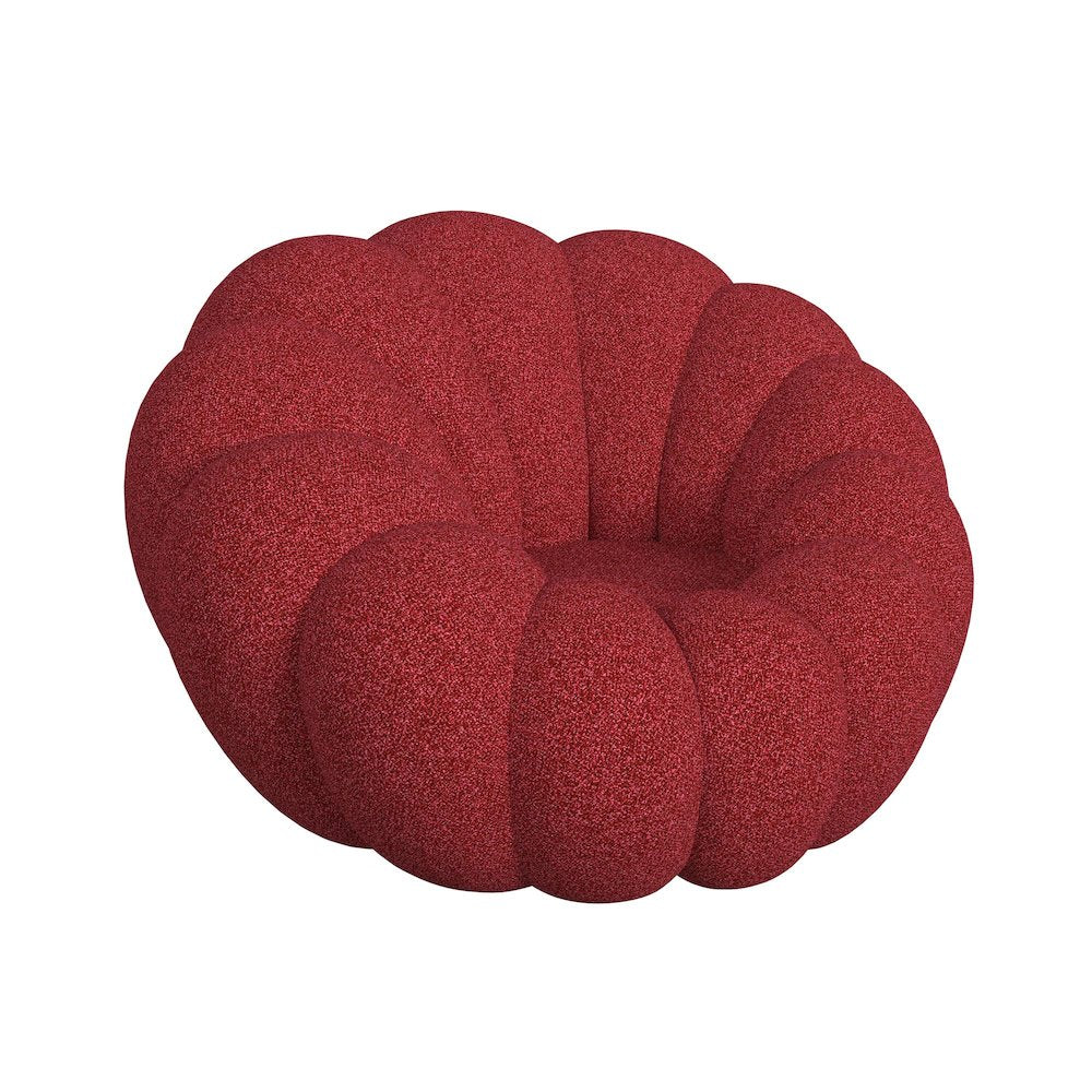 Pumpkin Swivel Chair and Ottoman in Red