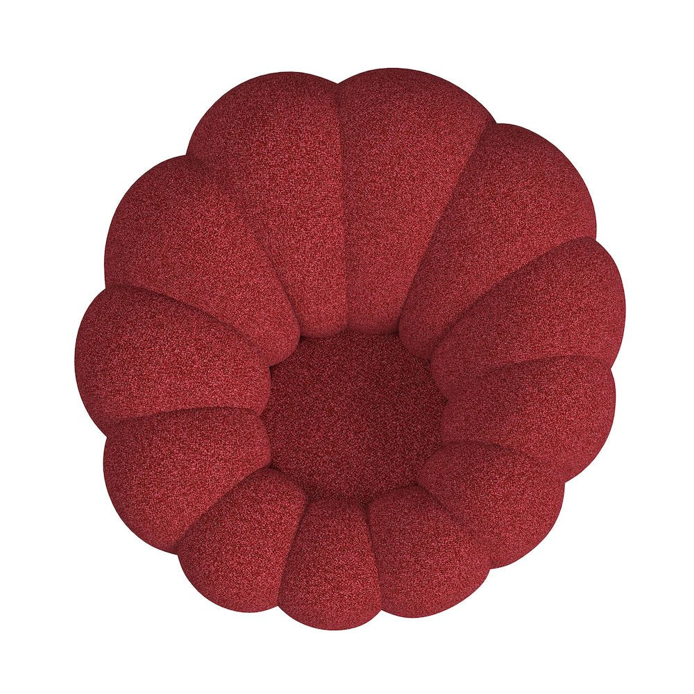 Pumpkin Swivel Chair and Ottoman in Red