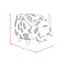 Buttercup Cow Storage Stool in White and Black