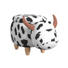 Buttercup Cow Storage Stool in White and Black