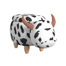 Buttercup Cow Storage Stool in White and Black