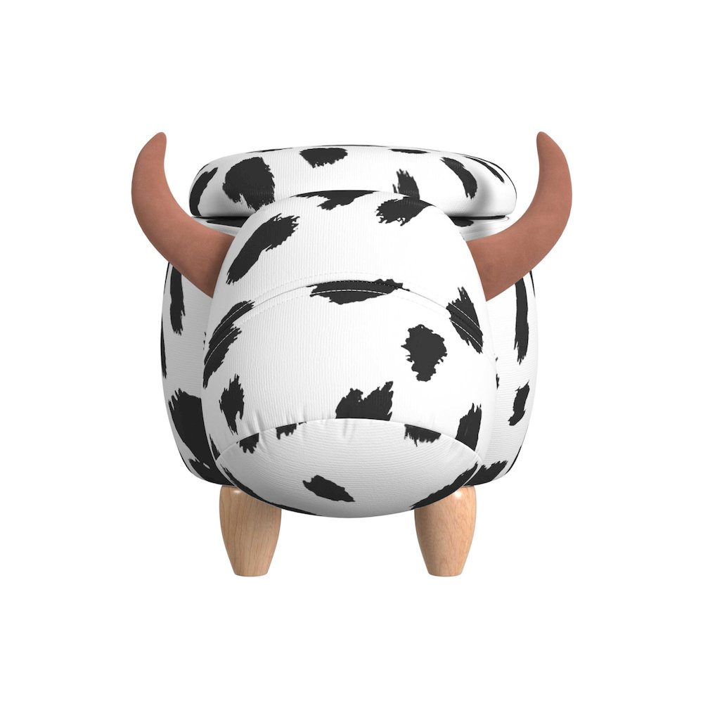 Buttercup Cow Storage Stool in White and Black