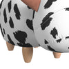 Buttercup Cow Storage Stool in White and Black