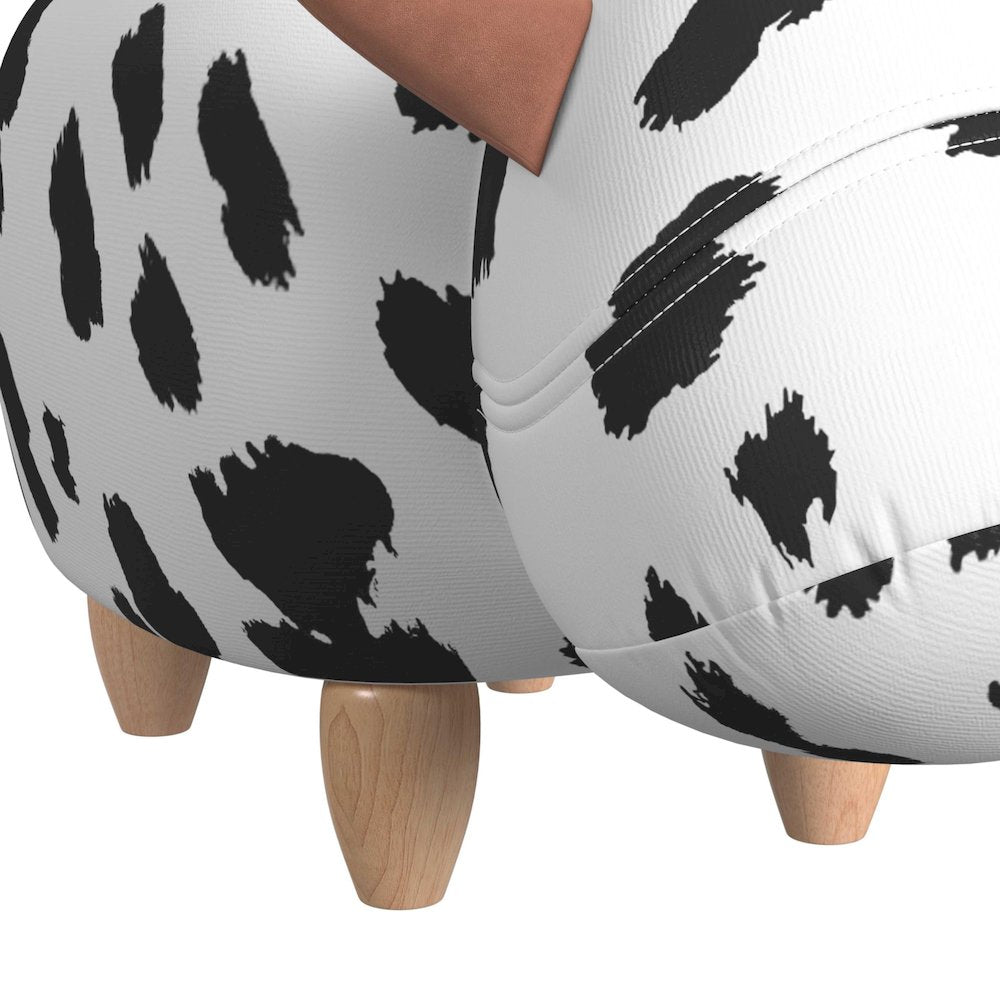 Buttercup Cow Storage Stool in White and Black