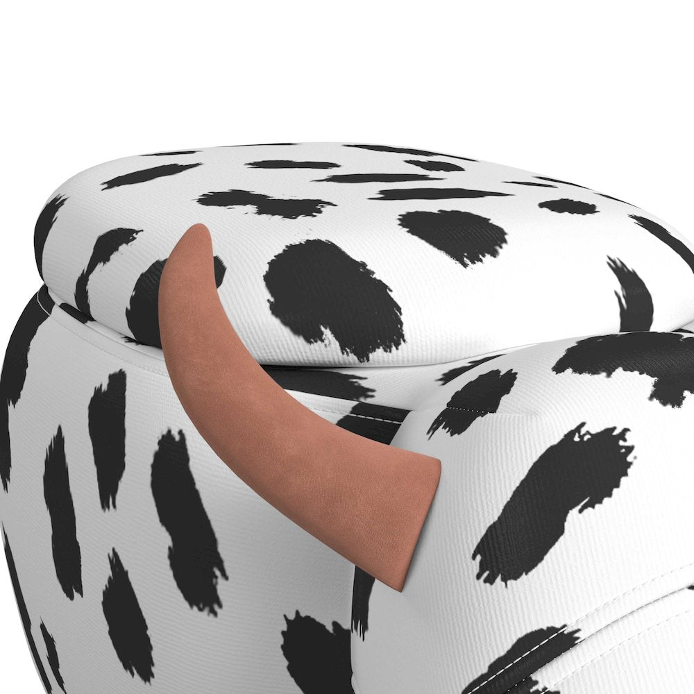 Buttercup Cow Storage Stool in White and Black