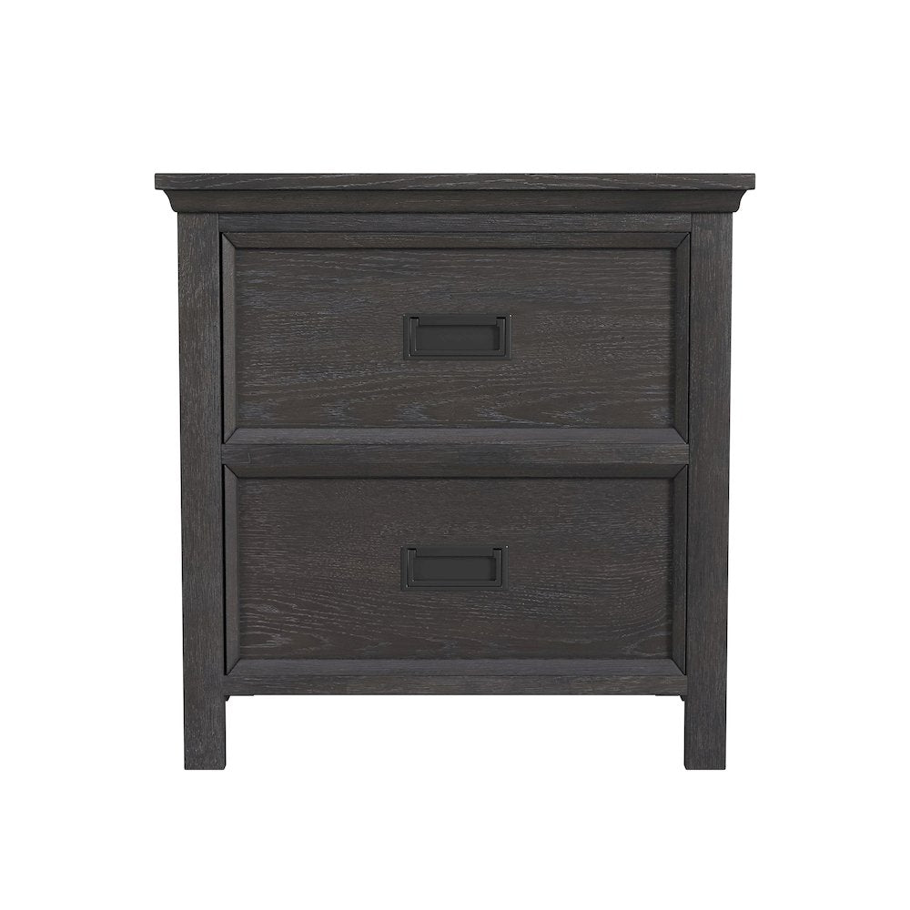 Hampton Kids 2-Drawer Nightstand with USB in Charcoal