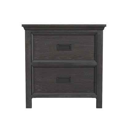 Hampton Kids 2-Drawer Nightstand with USB in Charcoal
