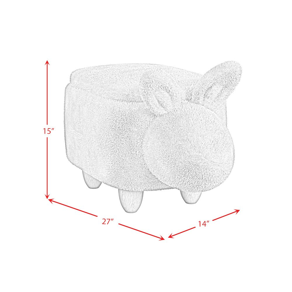 Thumper Rabbit Storage Stool in White