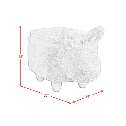 Thumper Rabbit Storage Stool in White