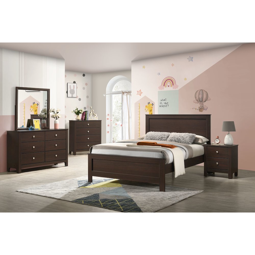 Santino Full Panel 5PC Bedroom Set in Espresso