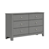 Santino 6-Drawer Dresser in Grey