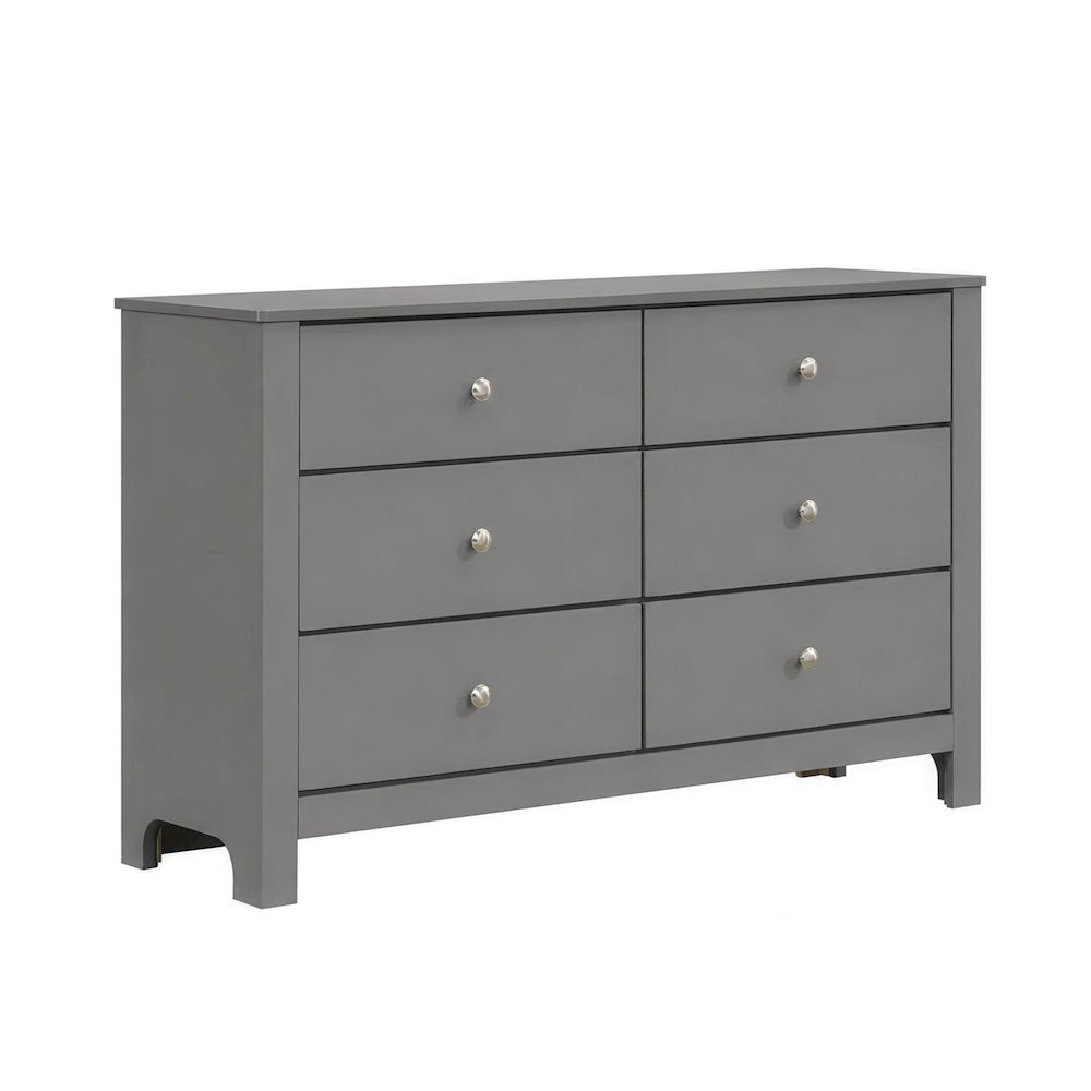 Santino 6-Drawer Dresser in Grey